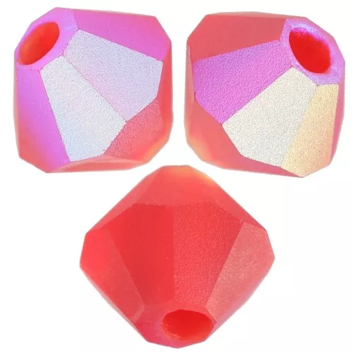 Biconi Preciosa 4 mm - MC Bead Rondell - Light Siam AB Matt x30