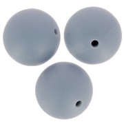 Perline in silicone rotonde da 15 mm per l'attacco del ciuccio - Grigio scuro x3