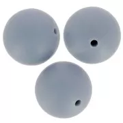 Perline in silicone rotonde da 15 mm per l'attacco del ciuccio - Grigio scuro x3