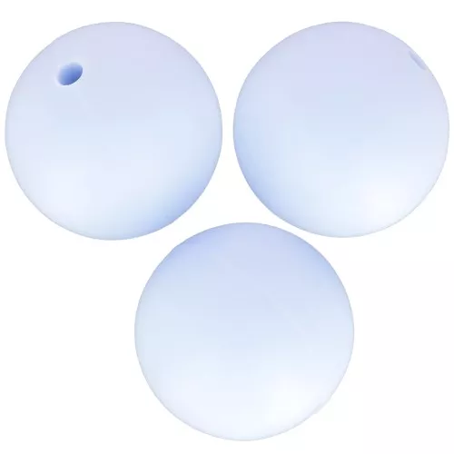 Perline rotonde in silicone da 15 mm per l'attacco del ciuccio - Layette Blue x3