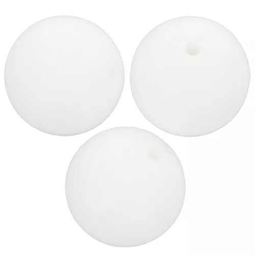 Perline rotonde in silicone da 15 mm per l'attacco del ciuccio - Bianco x3