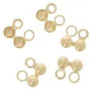 Copri nodo 3 mm con anello chiuso - Argento 925 Dorato x5