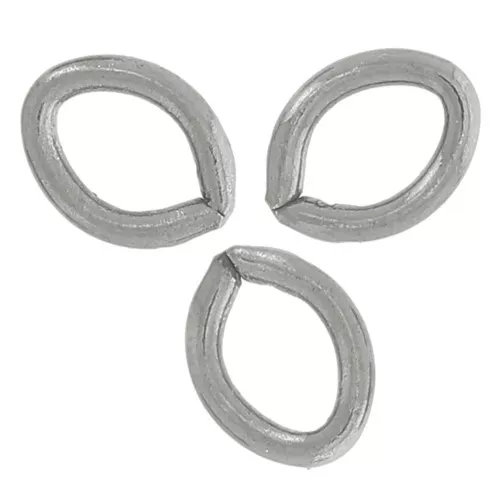 Anelli ovali aperti 4x3x0,6 mm - Argento 925 rodiato nero x10