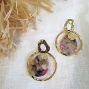 Pendente goccia 31x22 mm - Bordeaux x1