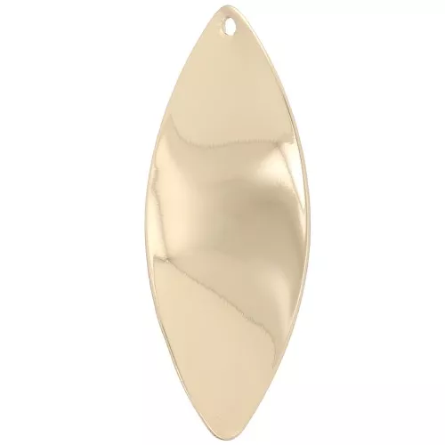 Pendente ovale ondulato 29x11 mm - Dorato x1