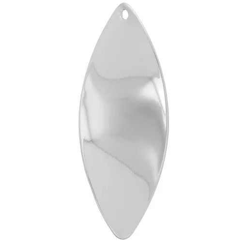 Pendente ovale ondulato 29x11 mm - Rodio x1