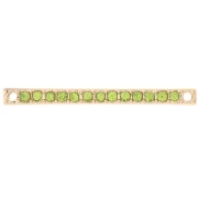 Distanziatore 30x2 mm con strass - Oro - Verde chiaro x1