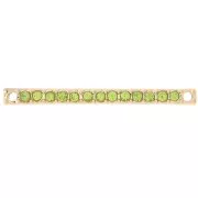 Distanziatore 30x2 mm con strass - Oro - Verde chiaro x1