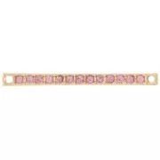 Distanziatore 30x2 mm con strass - Oro - Rosa chiaro x1