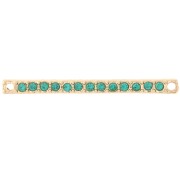 Distanziatore 30x2 mm con strass - Oro - Blu petrolio x1|raw }}