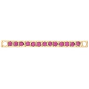 Distanziatore 30x2 mm con strass - Oro - Fucsia x1|raw }}