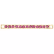 Distanziatore 30x2 mm con strass - Oro - Fucsia x1