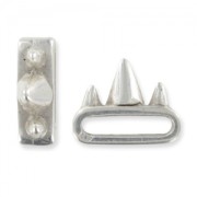 Passante spike 6x17 mm argentato antico x1