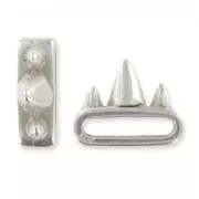 Passante spike 6x17 mm argentato antico x1