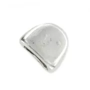 Terminale arrotondato per cordoncino 5 mm argentato antico x1