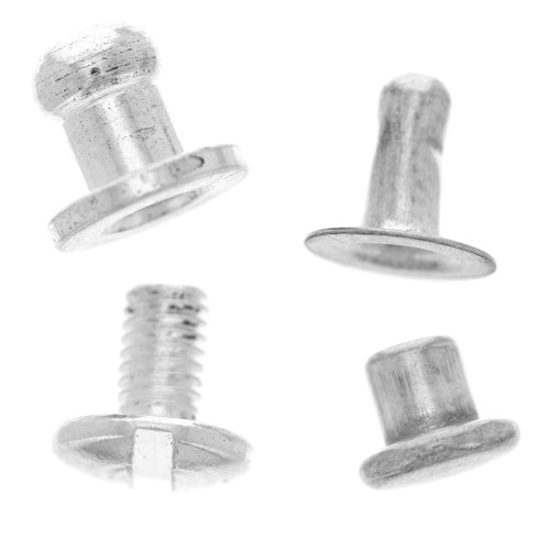 Chiusura e rivetto per base bracciale 2 giri 10 mm argentato x1