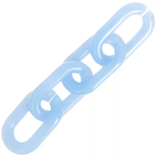Maglia ovale in acrilico 39x23 mm - Azzurro marmorizzato - Bianco x1