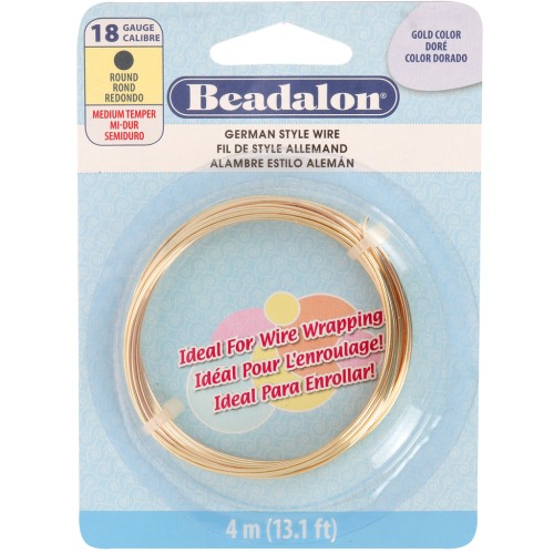 Filo tondo in ottone da 1,02 mm - German Style Wire - Dorato x 4 m