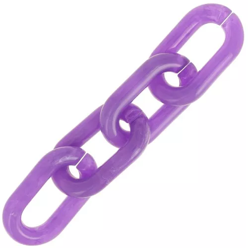 Maglia ovale in acrilico trasparente 39x23 mm - Viola marmorizzato - Bianco x1