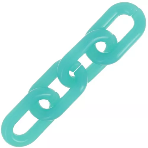 Maglia ovale in acrilico trasparente 39x23 mm - Blu turchese x1