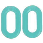 Maglia ovale in acrilico trasparente 39x23 mm - Blu turchese x1