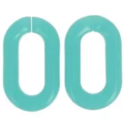 Maglia ovale in acrilico trasparente 39x23 mm - Blu turchese x1
