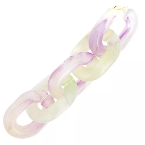 Maglia ovale in acrilico trasparente 24x18 mm - Viola marmorizzato - Verde x1
