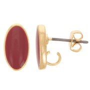 Orecchini ovali 12x7 mm con resina epossidica - Oro - Brick x2