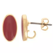 Orecchini ovali 12x7 mm con resina epossidica - Oro - Brick x2