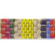 Laccetto cuoio ricoperto da un intreccio lino mm. 10 Giallo x30cm