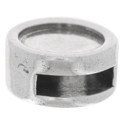 Passante tondo da decorare per laccetto da mm. 10 argentato antico x1