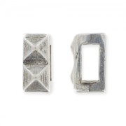 Passante rilievo per cordoncini mm.3 argentato antico x1