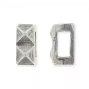 Passante rilievo per cordoncini mm.3 argentato antico x1