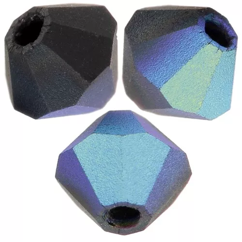 Biconi Preciosa 4 mm - MC Bead Rondell - Jet AB Matt x30