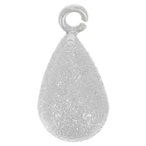 Ciondolo a goccia con diamante 14x7 mm con anello aperto - Rodio x1