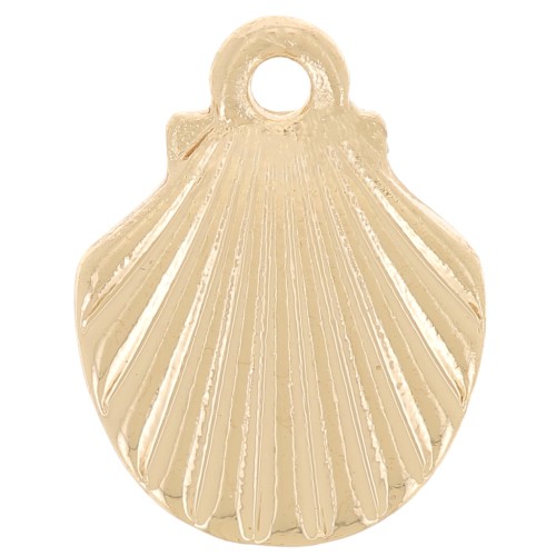 Ciondolo conchiglia 13x10 mm - Dorato x1