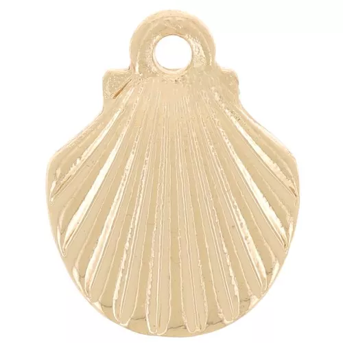 Ciondolo conchiglia 13x10 mm - Dorato x1