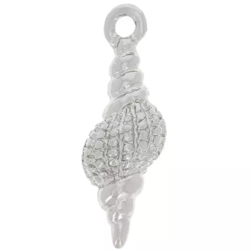 Ciondolo forma di conchiglia 18x6 mm - Argento x1