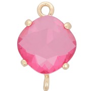 Distanziatore in vetro sfaccettato a forma di diamante 16x11 mm - Oro - Lampone x1|raw }}