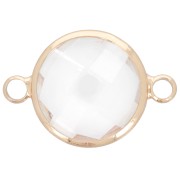 Distanziatore rotondo in vetro sfaccettato 15 mm - Oro - Cristallo x1|raw }}