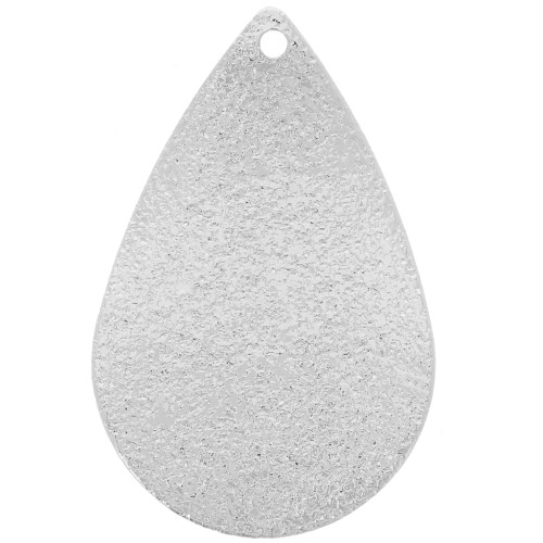 Zecchini goccia effetto diamante 25,5x16,5 mm - Rodio x1