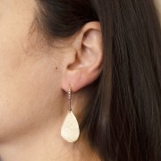 Zecchini goccia effetto diamante 25,5x16,5 mm - Rodio x1