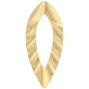 Pendente foglia cava con effetto plissettato 47x21 mm - Dorato in oro fino x1