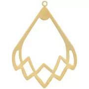 Pendente a goccia cava di design 30x22 mm - Dorato in oro fino x1
