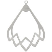 Pendente goccia cava 30x22 mm - Rodio x1|raw }}