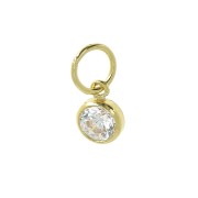 Pendenti 4,5 mm anello perpendicolare Ossido di zirconio gold filled x10