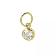 Pendenti 4,5 mm anello perpendicolare Ossido di zirconio gold filled x10