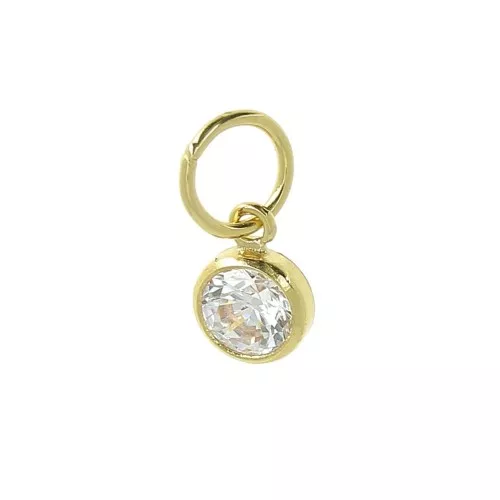 Pendenti 4,5 mm anello perpendicolare Ossido di zirconio gold filled x10