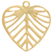 Pendente a cuore traforato 17,5x16,5 mm - Dorato in oro fino x1