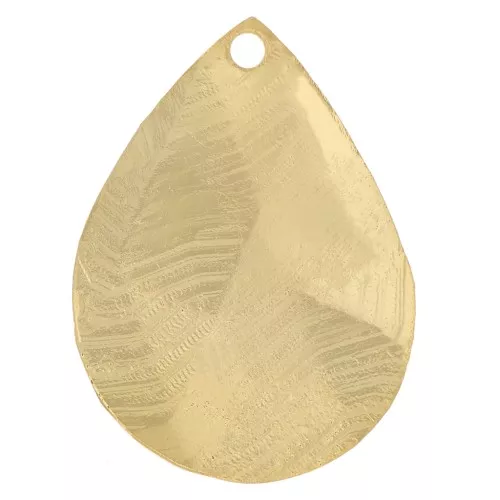 Ciondolo goccia testurizzato 18x13 mm - Dorato in oro fino x1